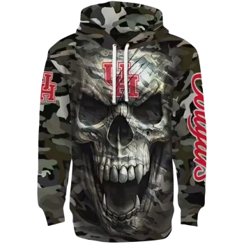 personalized houston cougars camo skull hoodie best selling