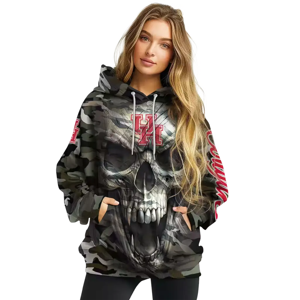 personalized houston cougars camo skull hoodie high quality personalized houston cougars camo skull hoodie high quality