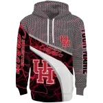 personalized houston cougars hexagonal mesh red black gray hoodie best selling