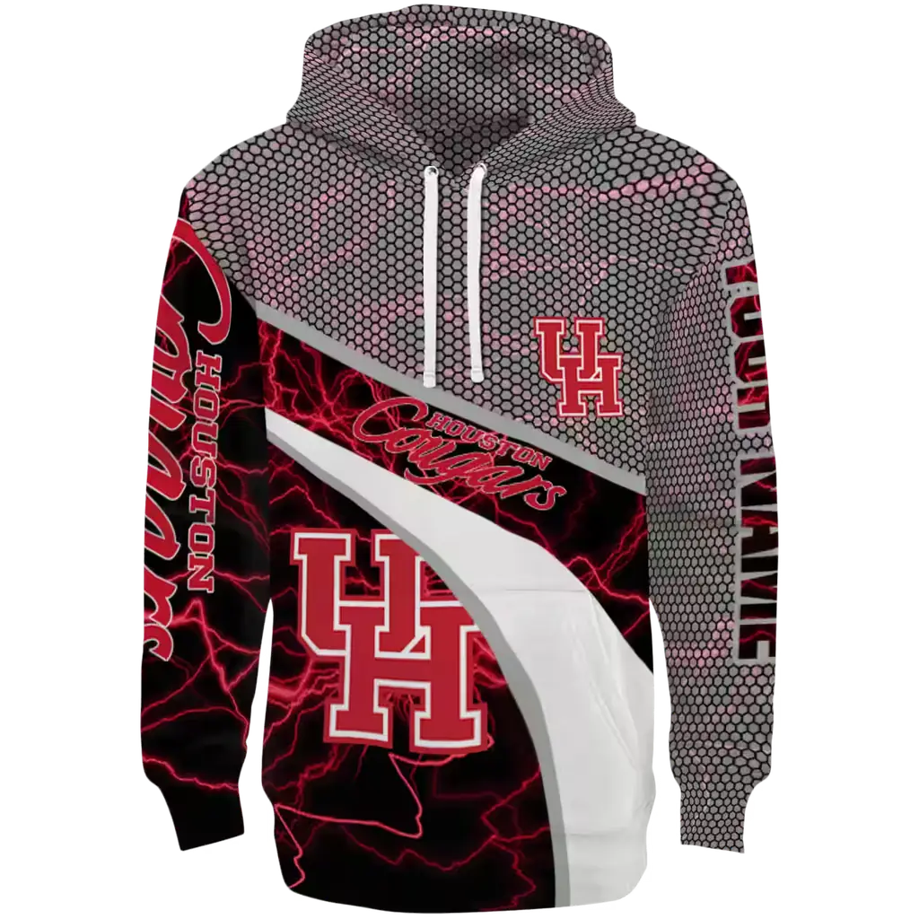 personalized houston cougars hexagonal mesh red black gray hoodie best selling personalized houston cougars hexagonal mesh red black gray hoodie best selling