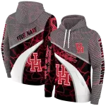 personalized houston cougars hexagonal mesh red black gray hoodie best selling