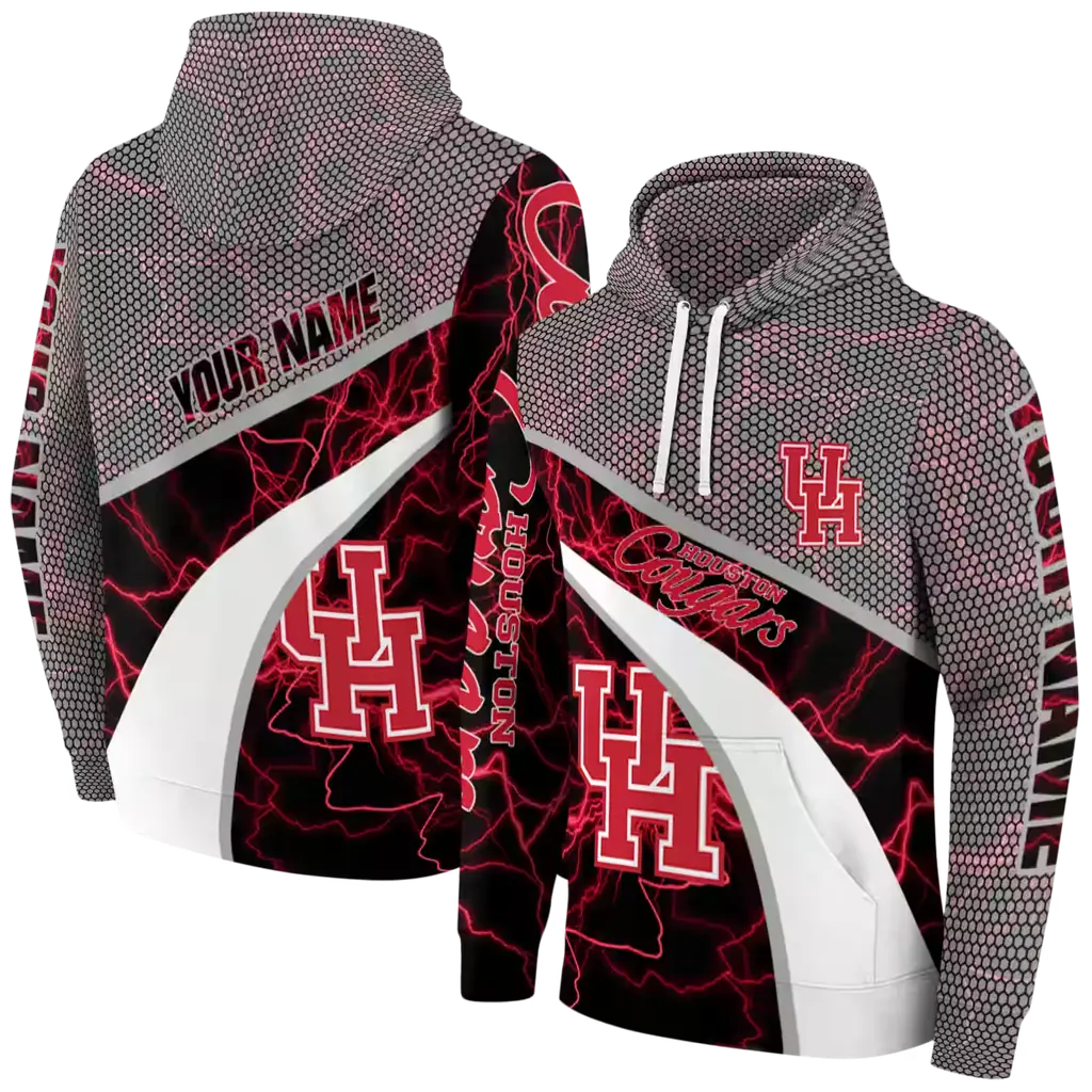 personalized houston cougars hexagonal mesh red black gray hoodie fashion forward personalized houston cougars hexagonal mesh red black gray hoodie fashion forward