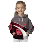 personalized houston cougars hexagonal mesh red black gray hoodie best selling
