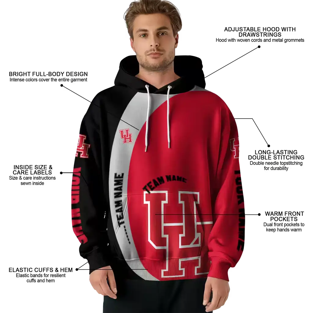 personalized houston cougars minimalist design red black hoodie latest model personalized houston cougars minimalist design red black hoodie latest model