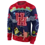 personalized houston cougars spongebob patrick star red navy hoodie best selling