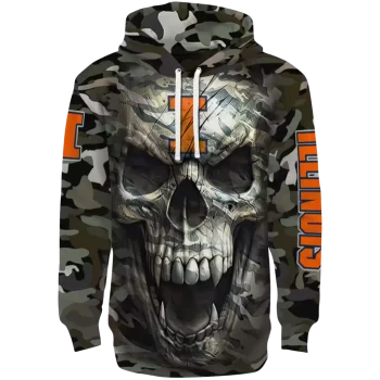 personalized illinois fighting illini camo skull hoodie best selling