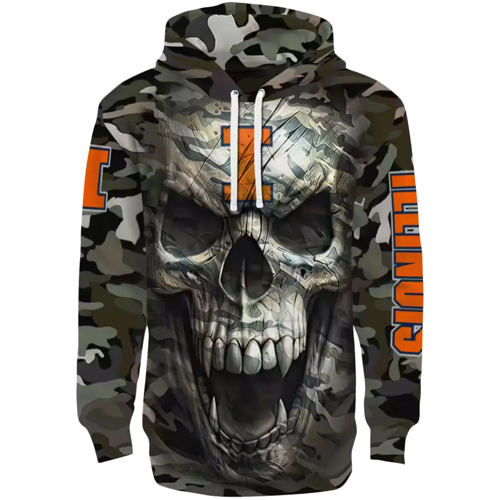 personalized illinois fighting illini camo skull hoodie best selling personalized illinois fighting illini camo skull hoodie best selling