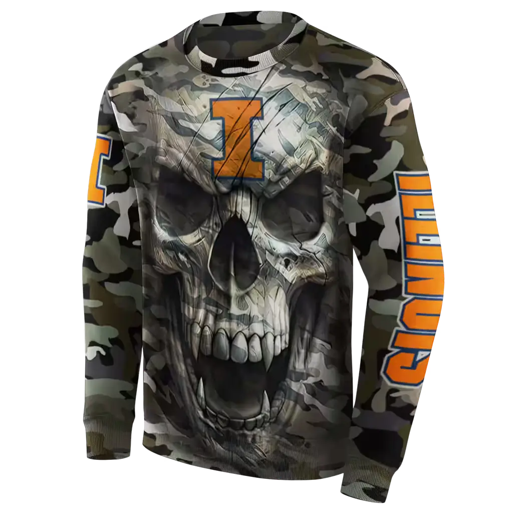 personalized illinois fighting illini camo skull hoodie new arrival personalized illinois fighting illini camo skull hoodie new arrival