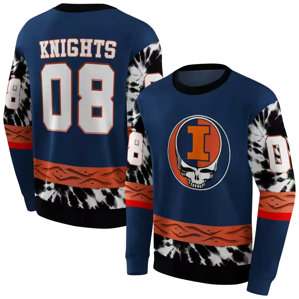 personalized illinois fighting illini grateful vibes blue hoodie premium grade personalized illinois fighting illini grateful vibes blue hoodie premium grade