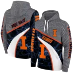 personalized illinois fighting illini hexagonal mesh blue black gray hoodie best selling