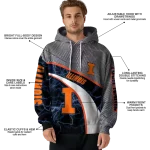 personalized illinois fighting illini hexagonal mesh blue black gray hoodie best selling
