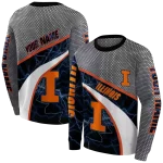 personalized illinois fighting illini hexagonal mesh blue black gray hoodie best selling