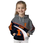 personalized illinois fighting illini hexagonal mesh blue black gray hoodie best selling
