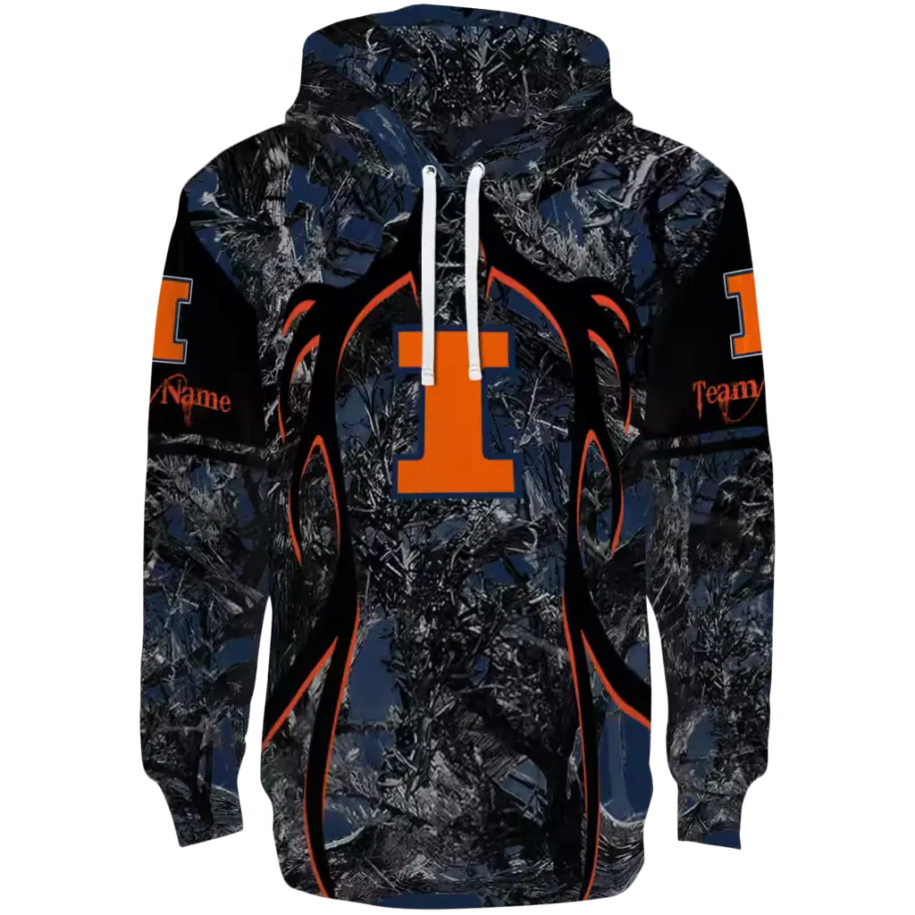 personalized illinois fighting illini hunting theme blue black hoodie best selling personalized illinois fighting illini hunting theme blue black hoodie best selling