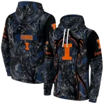 personalized illinois fighting illini hunting theme blue black hoodie best selling