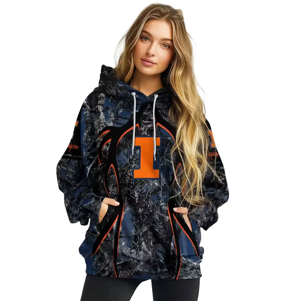 personalized illinois fighting illini hunting theme blue black hoodie high quality personalized illinois fighting illini hunting theme blue black hoodie high quality