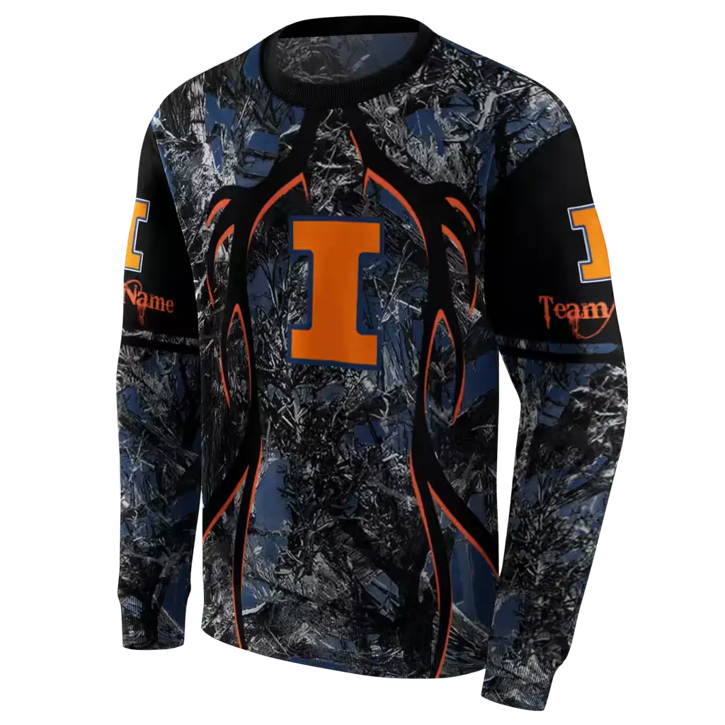 personalized illinois fighting illini hunting theme blue black hoodie new arrival personalized illinois fighting illini hunting theme blue black hoodie new arrival