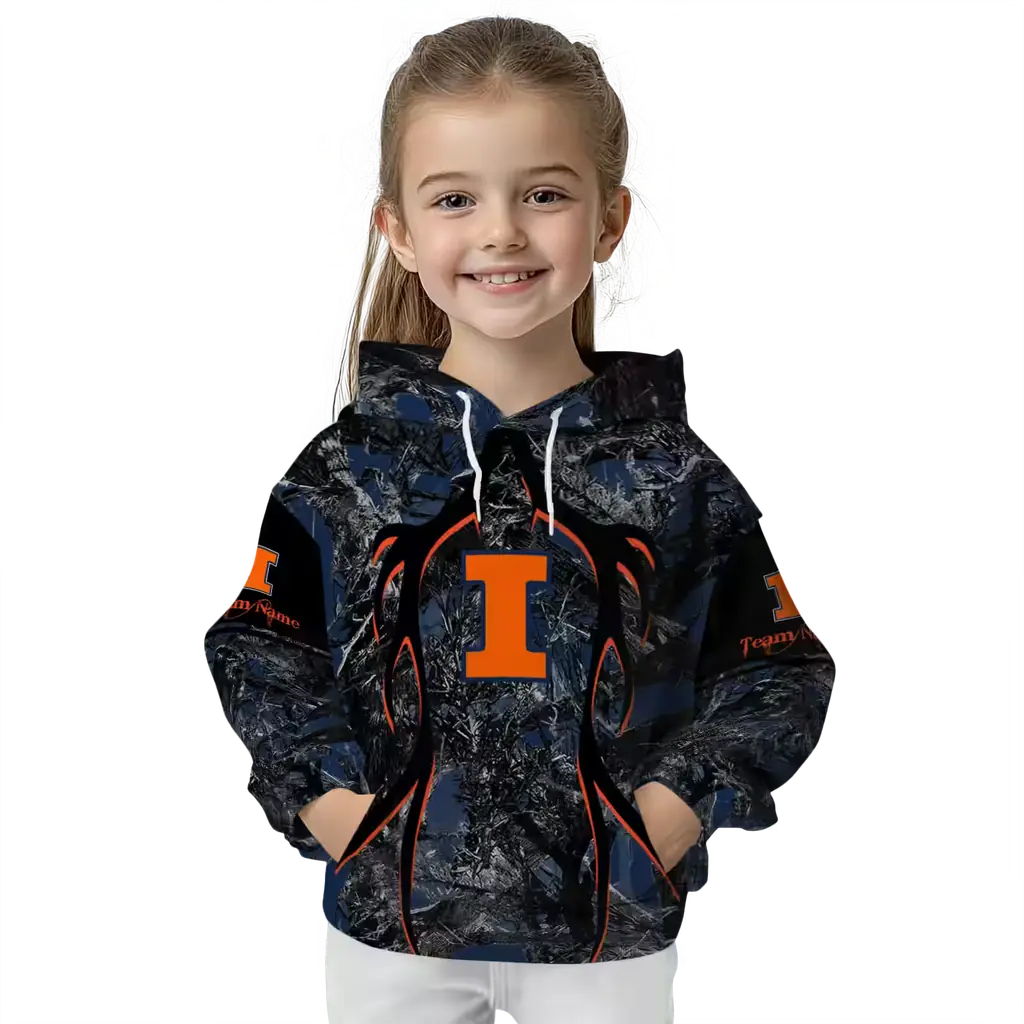 personalized illinois fighting illini hunting theme blue black hoodie top rated personalized illinois fighting illini hunting theme blue black hoodie top rated