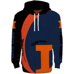 personalized illinois fighting illini minimalist design blue black hoodie best selling