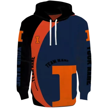 personalized illinois fighting illini minimalist design blue black hoodie best selling