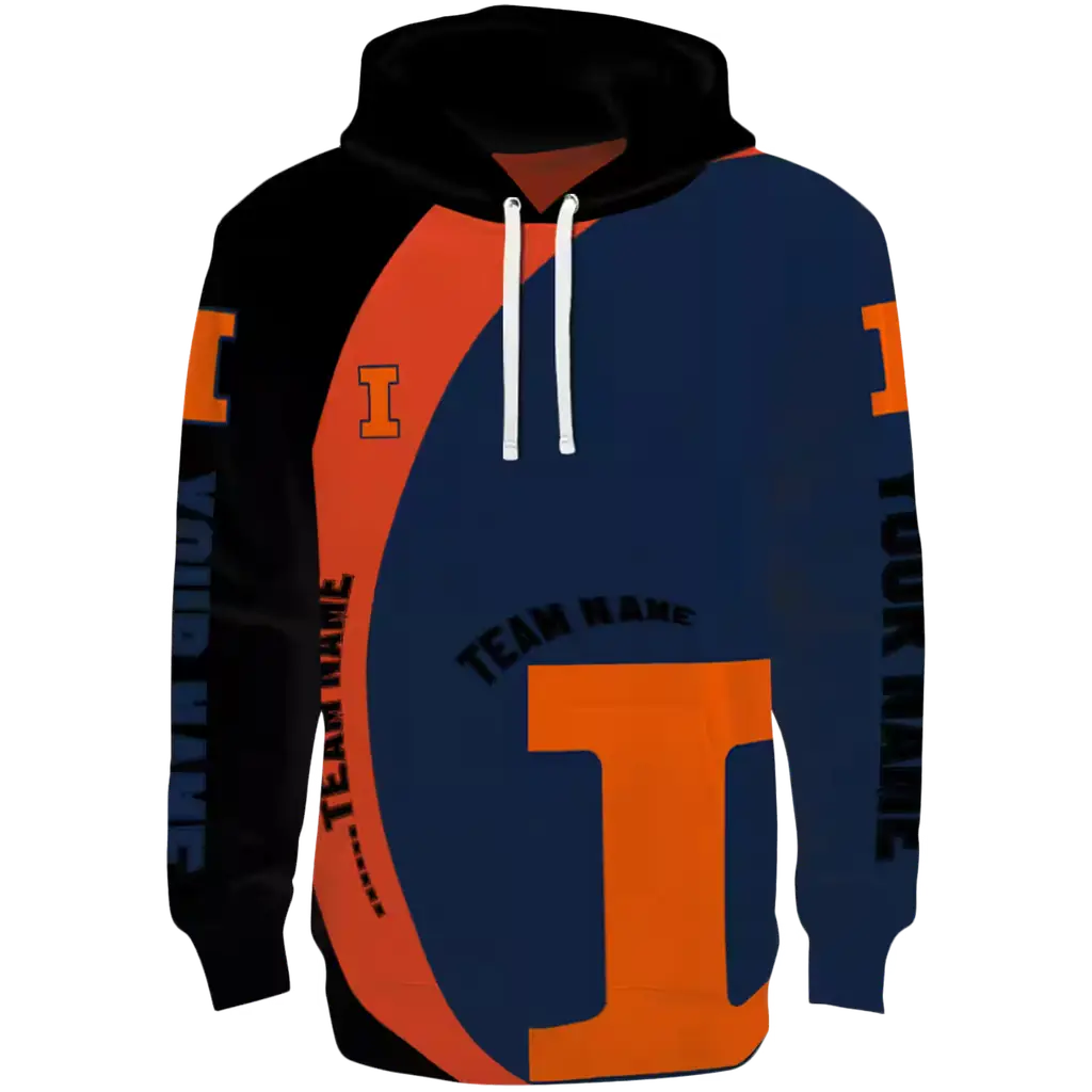 personalized illinois fighting illini minimalist design blue black hoodie best selling personalized illinois fighting illini minimalist design blue black hoodie best selling