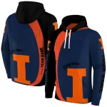 personalized illinois fighting illini minimalist design blue black hoodie best selling