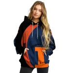 personalized illinois fighting illini minimalist design blue black hoodie best selling