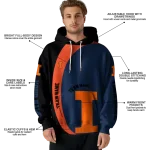 personalized illinois fighting illini minimalist design blue black hoodie best selling