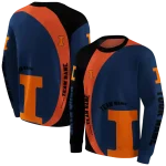 personalized illinois fighting illini minimalist design blue black hoodie best selling