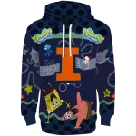 personalized illinois fighting illini spongebob patrick star blue navy hoodie best selling