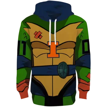 personalized illinois fighting illini superhero armor blue green hoodie best selling