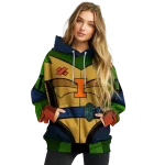 personalized illinois fighting illini superhero armor blue green hoodie best selling