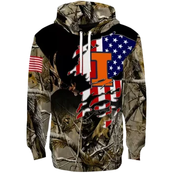 personalized illinois fighting illini tree camo hoodie best selling