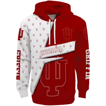 personalized indiana hoosiers abstract shape red hoodie best selling