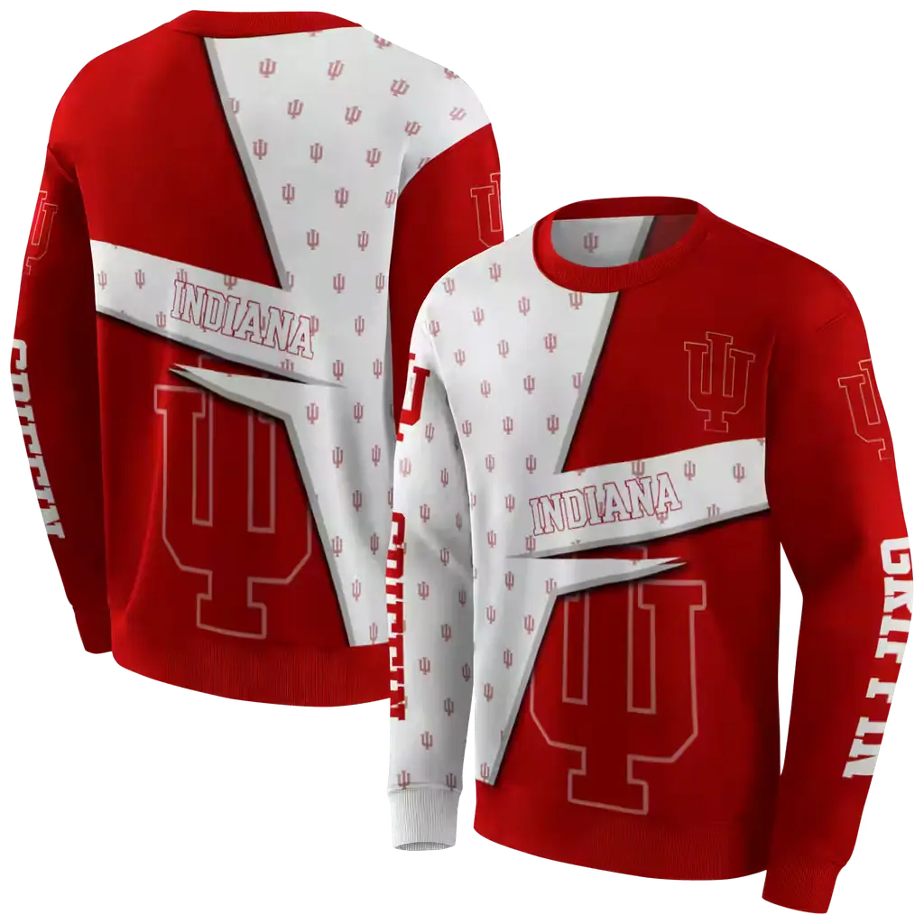 personalized indiana hoosiers abstract shape red hoodie premium grade personalized indiana hoosiers abstract shape red hoodie premium grade