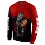 personalized indiana hoosiers baby groot red black hoodie best selling