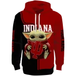 personalized indiana hoosiers baby yoda red black hoodie best selling