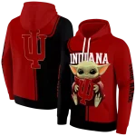 personalized indiana hoosiers baby yoda red black hoodie best selling