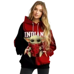 personalized indiana hoosiers baby yoda red black hoodie best selling