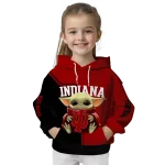 personalized indiana hoosiers baby yoda red black hoodie best selling