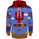 personalized indiana hoosiers mario blue black hoodie best selling