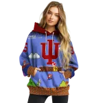 personalized indiana hoosiers mario blue black hoodie best selling