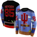 personalized indiana hoosiers mario blue black hoodie best selling