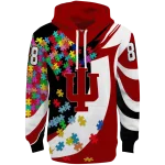 personalized indiana hoosiers puzzle pieces red hoodie best selling