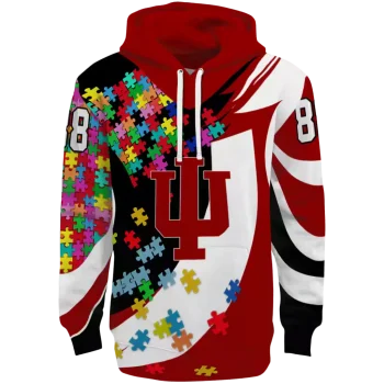 personalized indiana hoosiers puzzle pieces red hoodie best selling