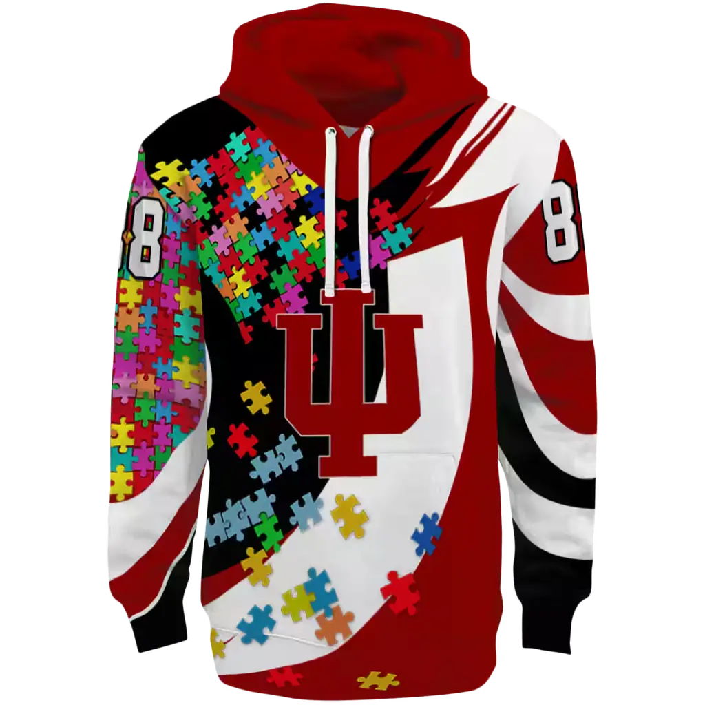 personalized indiana hoosiers puzzle pieces red hoodie best selling personalized indiana hoosiers puzzle pieces red hoodie best selling
