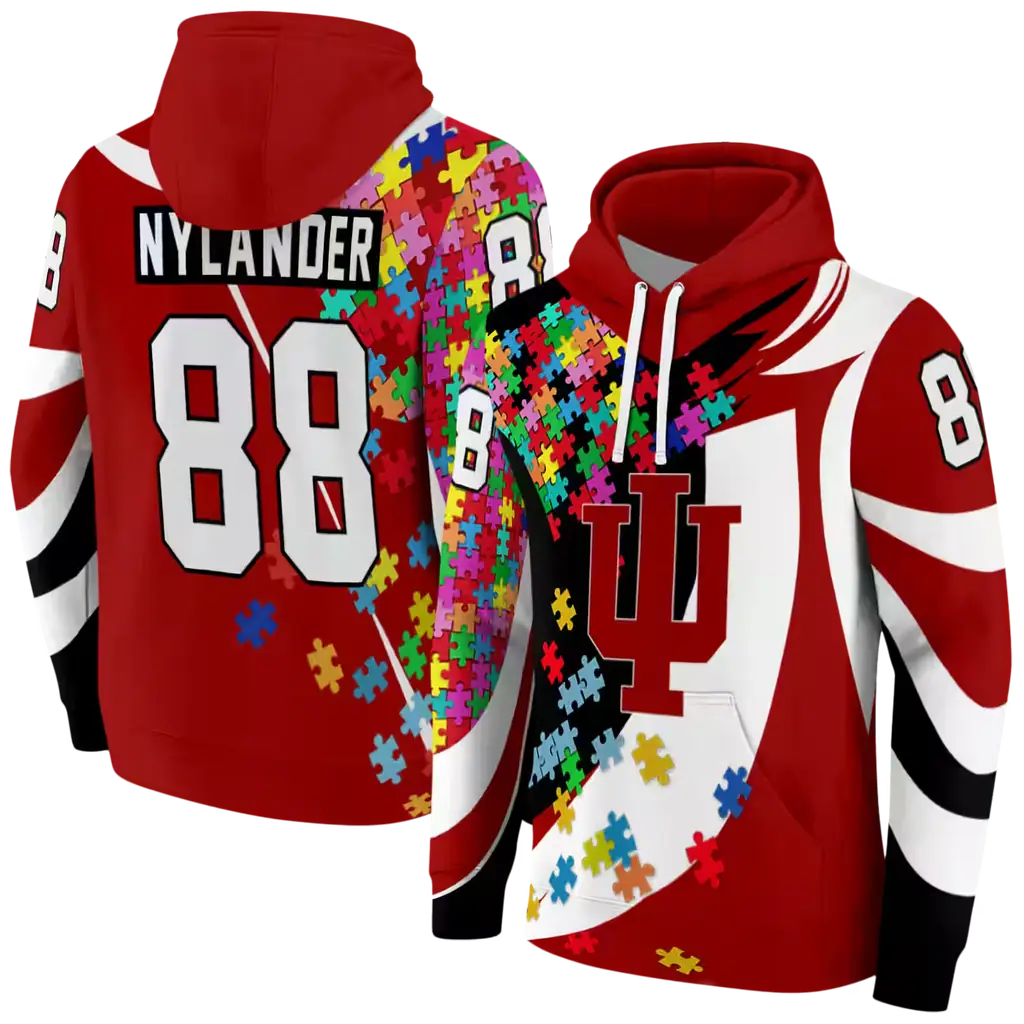 personalized indiana hoosiers puzzle pieces red hoodie fashion forward personalized indiana hoosiers puzzle pieces red hoodie fashion forward