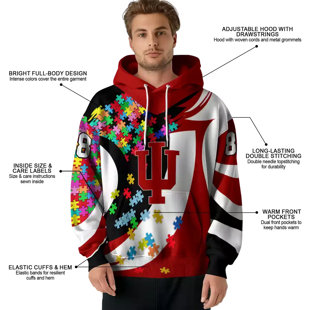 personalized indiana hoosiers puzzle pieces red hoodie latest model personalized indiana hoosiers puzzle pieces red hoodie latest model