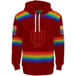 personalized indiana hoosiers rainbow stripes red hoodie best selling
