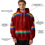 personalized indiana hoosiers rainbow stripes red hoodie best selling